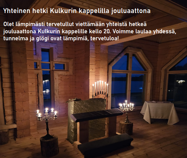 Yhteinen hetki kappelilla jouluaattona