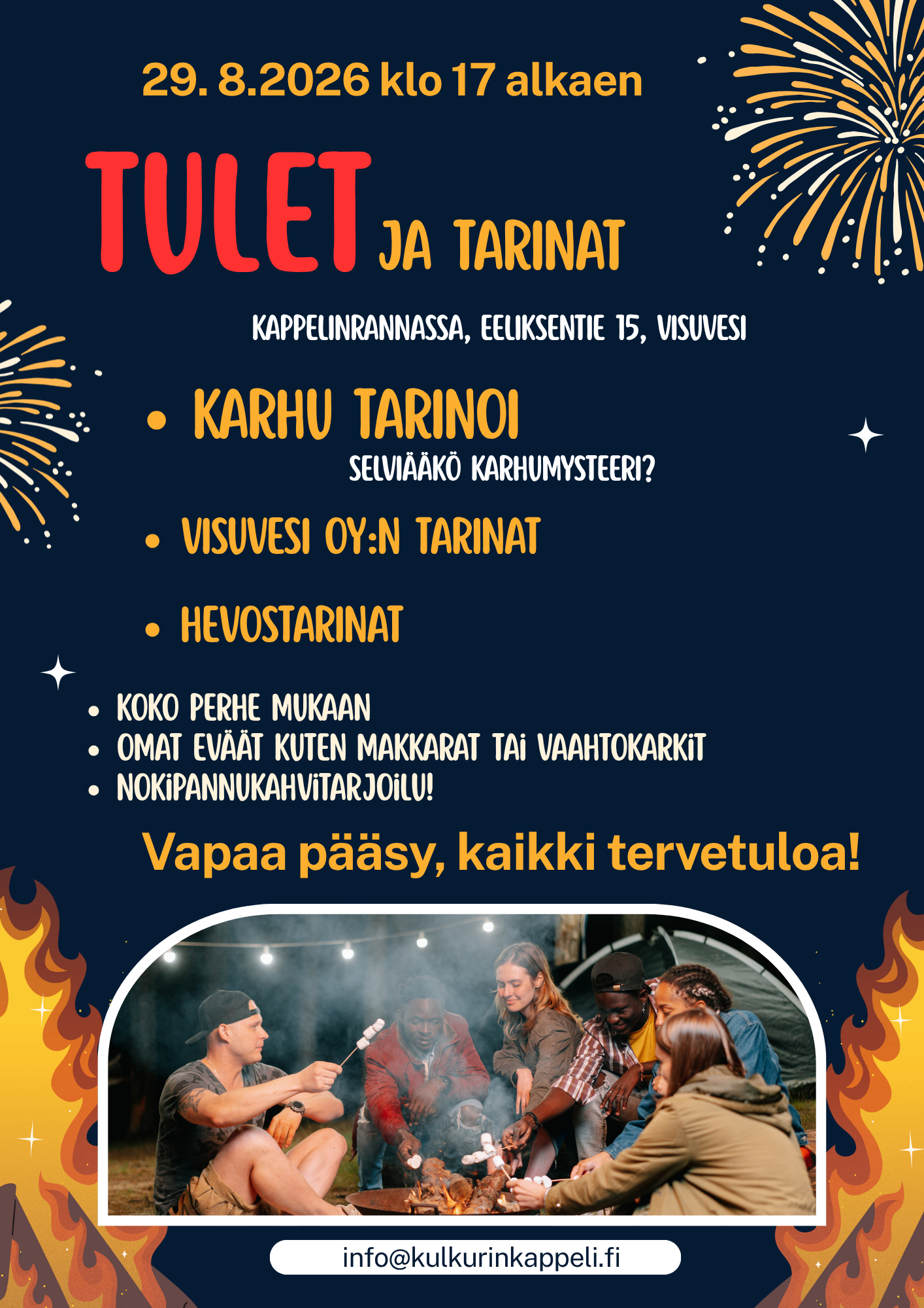 Tulet ja tarinat 29.8.2026 klo 17